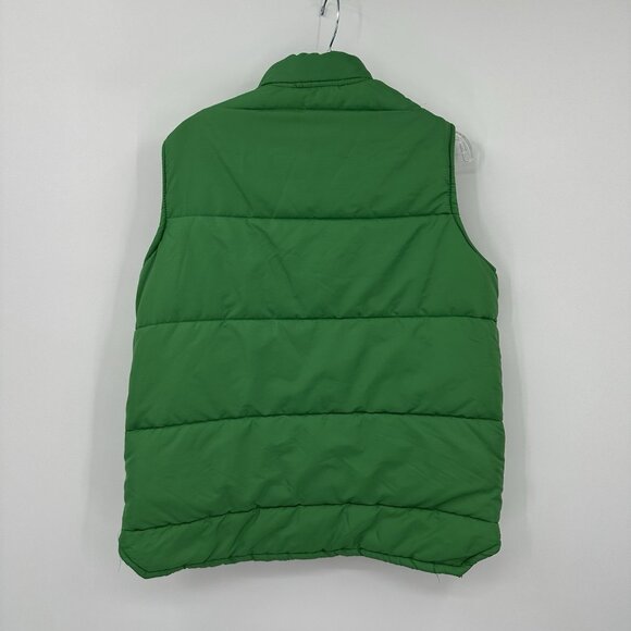 vintage 70s SWINGSTER puffer vest pockets nylon coat jacket retro green LARGE - Picture 7 of 8